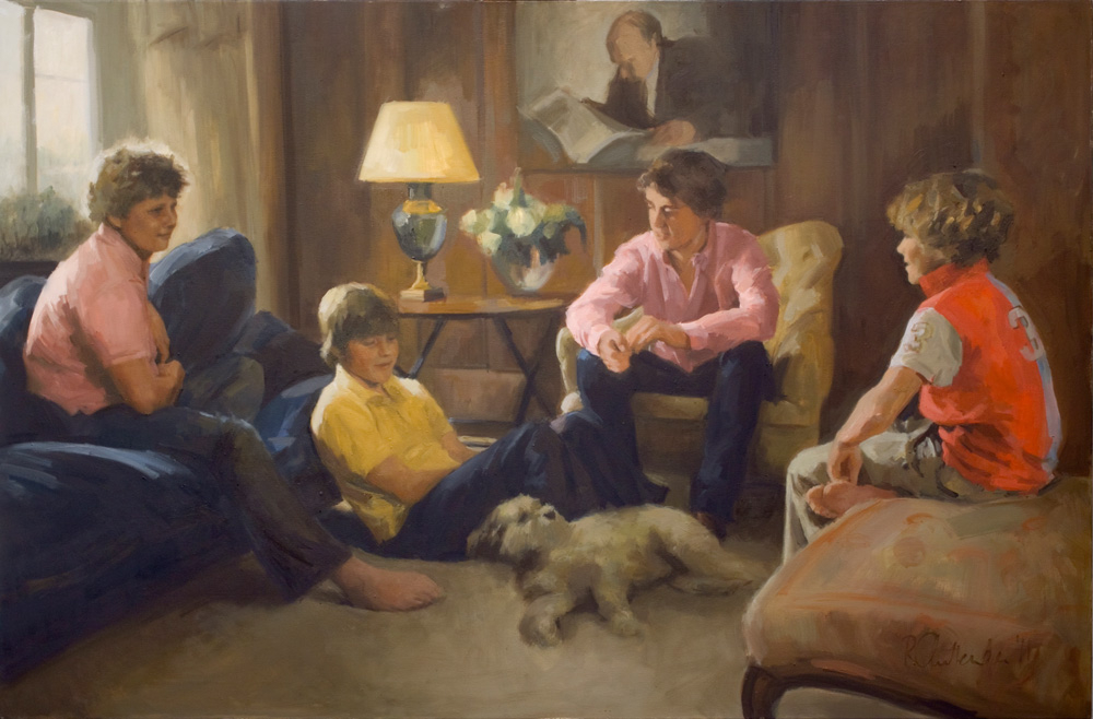 oil portrait of a family group